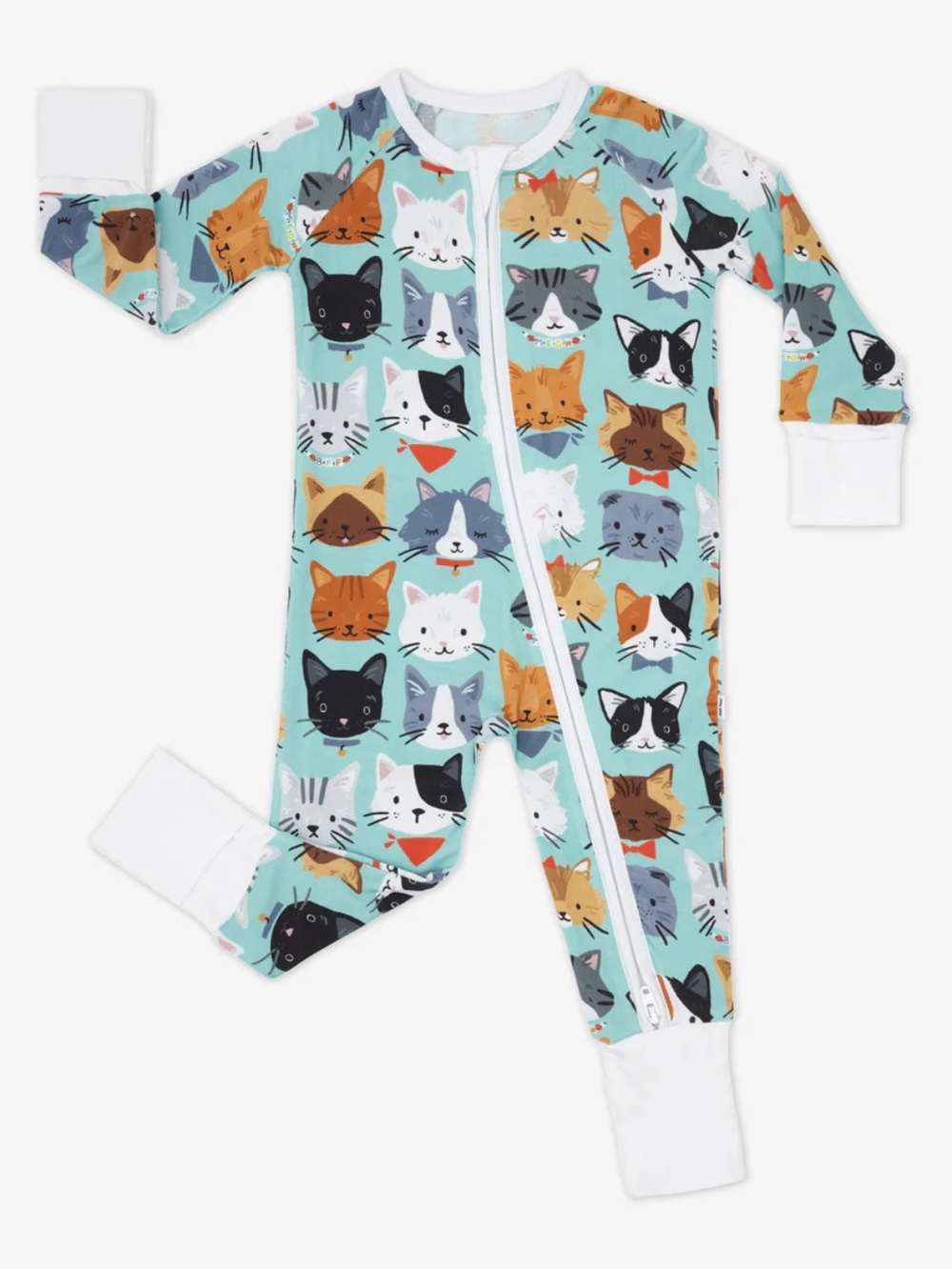 NWT 18-24M Little Sleepies Purrfect Pals Cats Mint Turquoise Teal Aqua